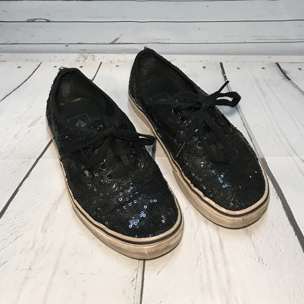 Black Sequin Vans
